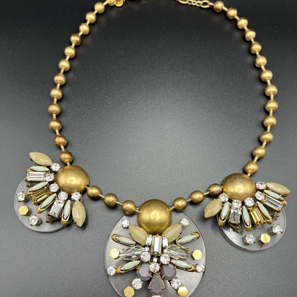 J crew necklace. Gold tone bead and faux gemstone. - Picture 1 of 3